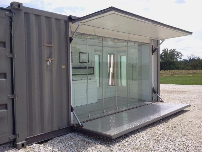 Shipping container bathroom pods